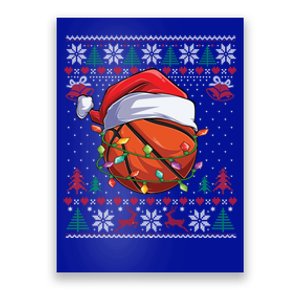 Basketball Christmas Ugly Sweater Funny Santa Sport Gift Poster