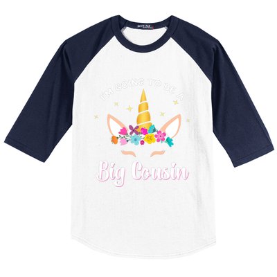 Big Cousin Unicorn Face Gift cute unicorn face birth of baby Baseball Sleeve Shirt