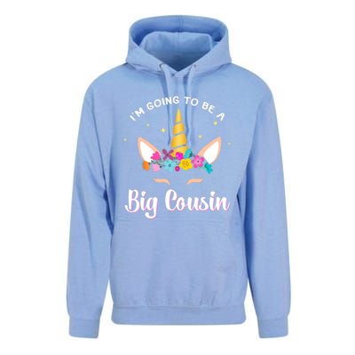 Big Cousin Unicorn Face Gift cute unicorn face birth of baby Unisex Surf Hoodie