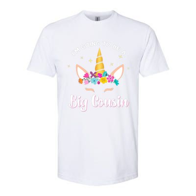 Big Cousin Unicorn Face Gift cute unicorn face birth of baby Softstyle CVC T-Shirt