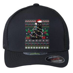 Black Cat Ugly Christmas Santa Cat Cool Gift Flexfit Unipanel Trucker Cap