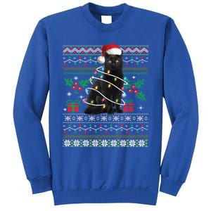 Black Cat Ugly Christmas Santa Cat Cool Gift Sweatshirt