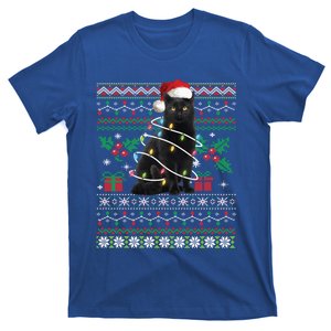 Black Cat Ugly Christmas Santa Cat Cool Gift T-Shirt