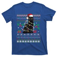 Black Cat Ugly Christmas Santa Cat Cool Gift T-Shirt