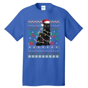 Black Cat Ugly Christmas Santa Cat Cool Gift Tall T-Shirt