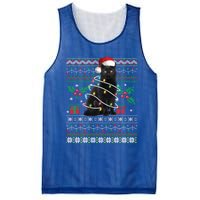 Black Cat Ugly Christmas Santa Cat Cool Gift Mesh Reversible Basketball Jersey Tank