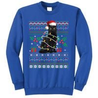 Black Cat Ugly Christmas Santa Cat Cool Gift Tall Sweatshirt