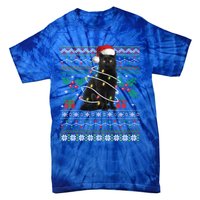 Black Cat Ugly Christmas Santa Cat Cool Gift Tie-Dye T-Shirt