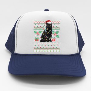 Black Cat Ugly Christmas Santa Cat Cool Gift Trucker Hat