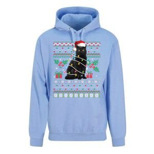 Black Cat Ugly Christmas Santa Cat Cool Gift Unisex Surf Hoodie