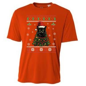 Black Cat Ugly Christmas Xmas Kitten Dults Great Gift Cooling Performance Crew T-Shirt