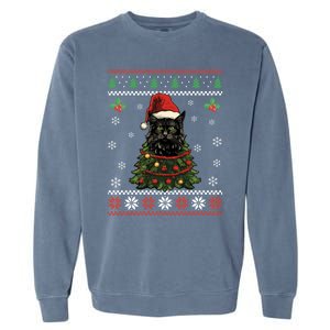 Black Cat Ugly Christmas Xmas Kitten Dults Great Gift Garment-Dyed Sweatshirt