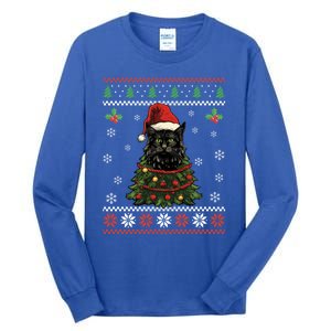 Black Cat Ugly Christmas Xmas Kitten Dults Great Gift Tall Long Sleeve T-Shirt