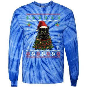 Black Cat Ugly Christmas Xmas Kitten Dults Great Gift Tie-Dye Long Sleeve Shirt