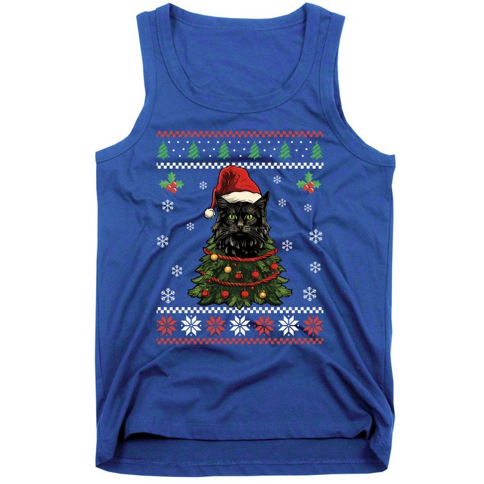 Black Cat Ugly Christmas Xmas Kitten Dults Great Gift Tank Top