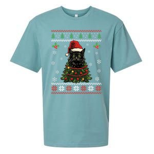 Black Cat Ugly Christmas Xmas Kitten Dults Great Gift Sueded Cloud Jersey T-Shirt