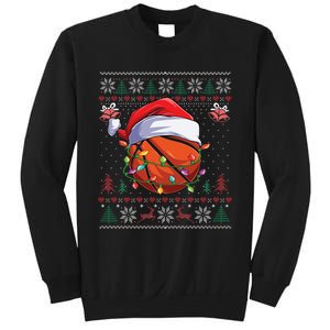 Basketball Christmas Ugly Sweater Funny Santa Sport Sweatshirt