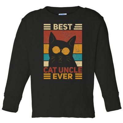  Best Cat Uncle Ever  Cat Lover Black Cat Themed Funny Cat Toddler Long Sleeve Shirt