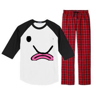 Blobfish Costume Ugly Blob Fish Face Grumpy Grouch Raglan Sleeve Pajama Set