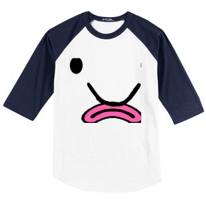 Blobfish Costume Ugly Blob Fish Face Grumpy Grouch Baseball Sleeve Shirt