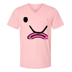 Blobfish Costume Ugly Blob Fish Face Grumpy Grouch V-Neck T-Shirt