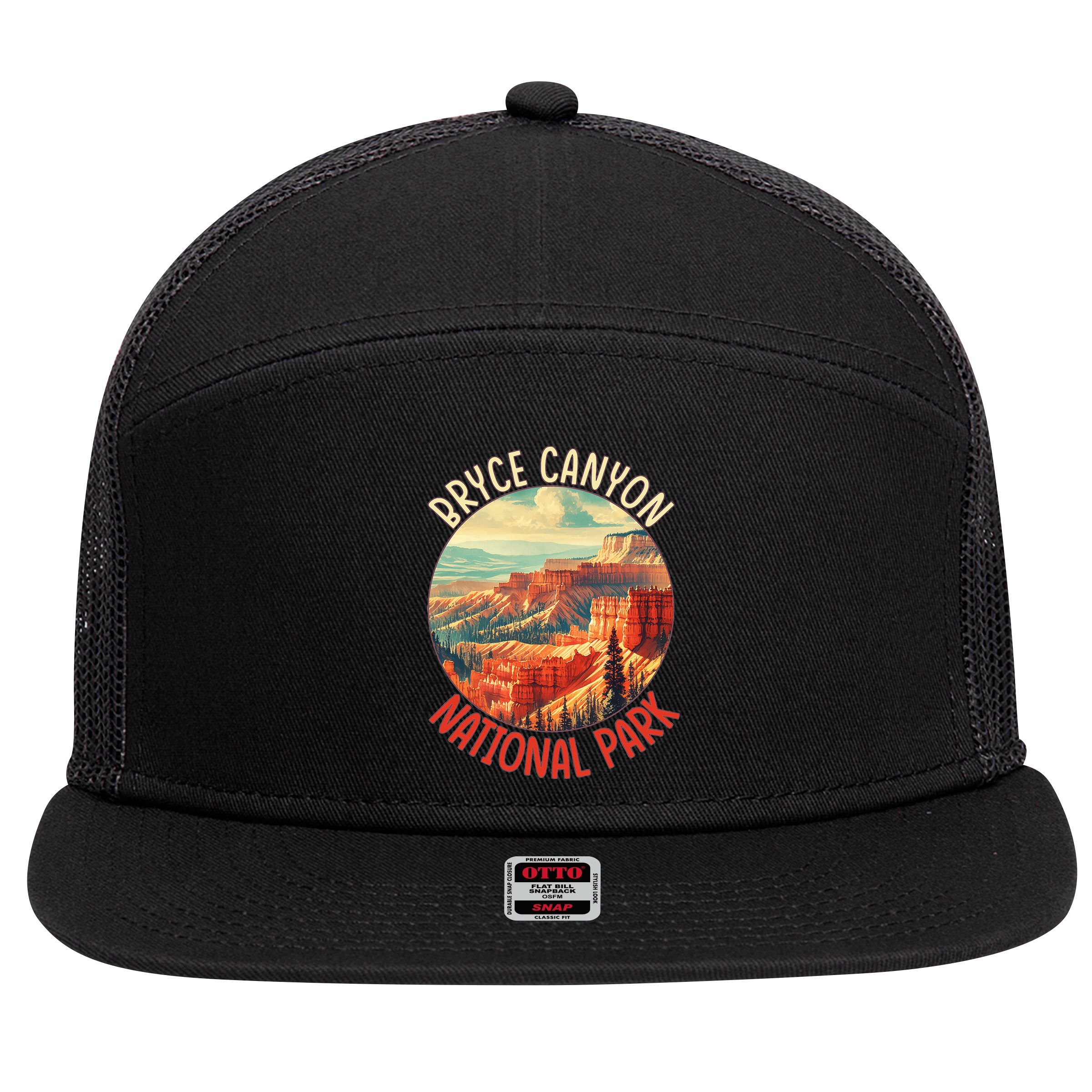 Bryce Canyon Us Stateutah Nation Parks Camping 7 Panel Mesh Trucker Snapback Hat