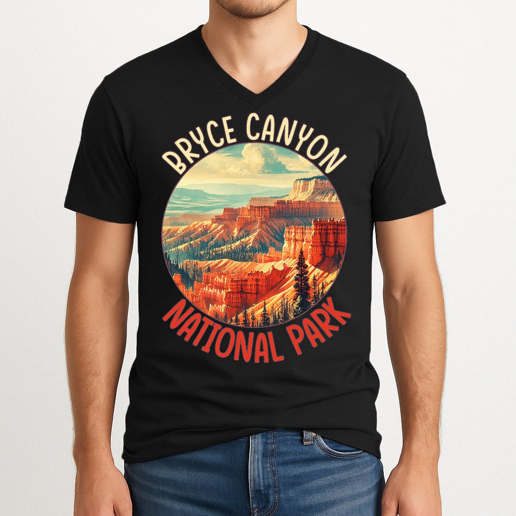 Bryce Canyon Us Stateutah Nation Parks Camping V-Neck T-Shirt