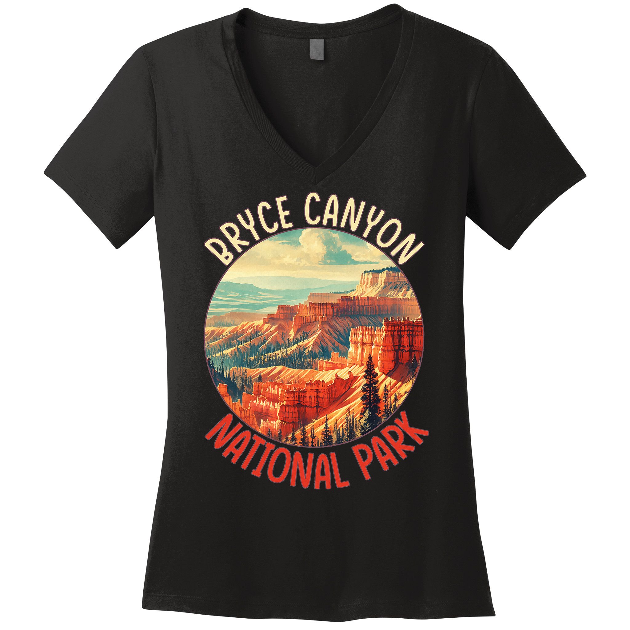 Bryce Canyon Us Stateutah Nation Parks Camping Women's V-Neck T-Shirt