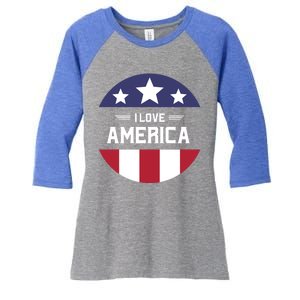 Best Country Usa American Citizen I Love America Funny Gift Women's Tri-Blend 3/4-Sleeve Raglan Shirt