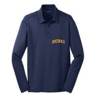 Brenau College University Retro Cute Silk Touch Performance Long Sleeve Polo