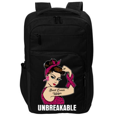 Breast Cancer Unbreakable Awareness Support Warrior Meaningful Gift Impact Tech Backpack