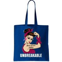 Breast Cancer Unbreakable Awareness Support Warrior Meaningful Gift Tote Bag