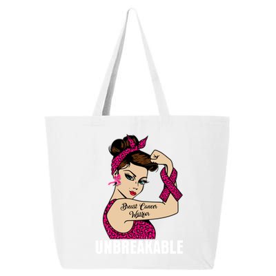 Breast Cancer Unbreakable Awareness Support Warrior Meaningful Gift 25L Jumbo Tote