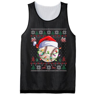 Baseball Christmas Ugly Sweater Funny Santa Sport Men Kids Mesh Reversible Basketball Jersey Tank