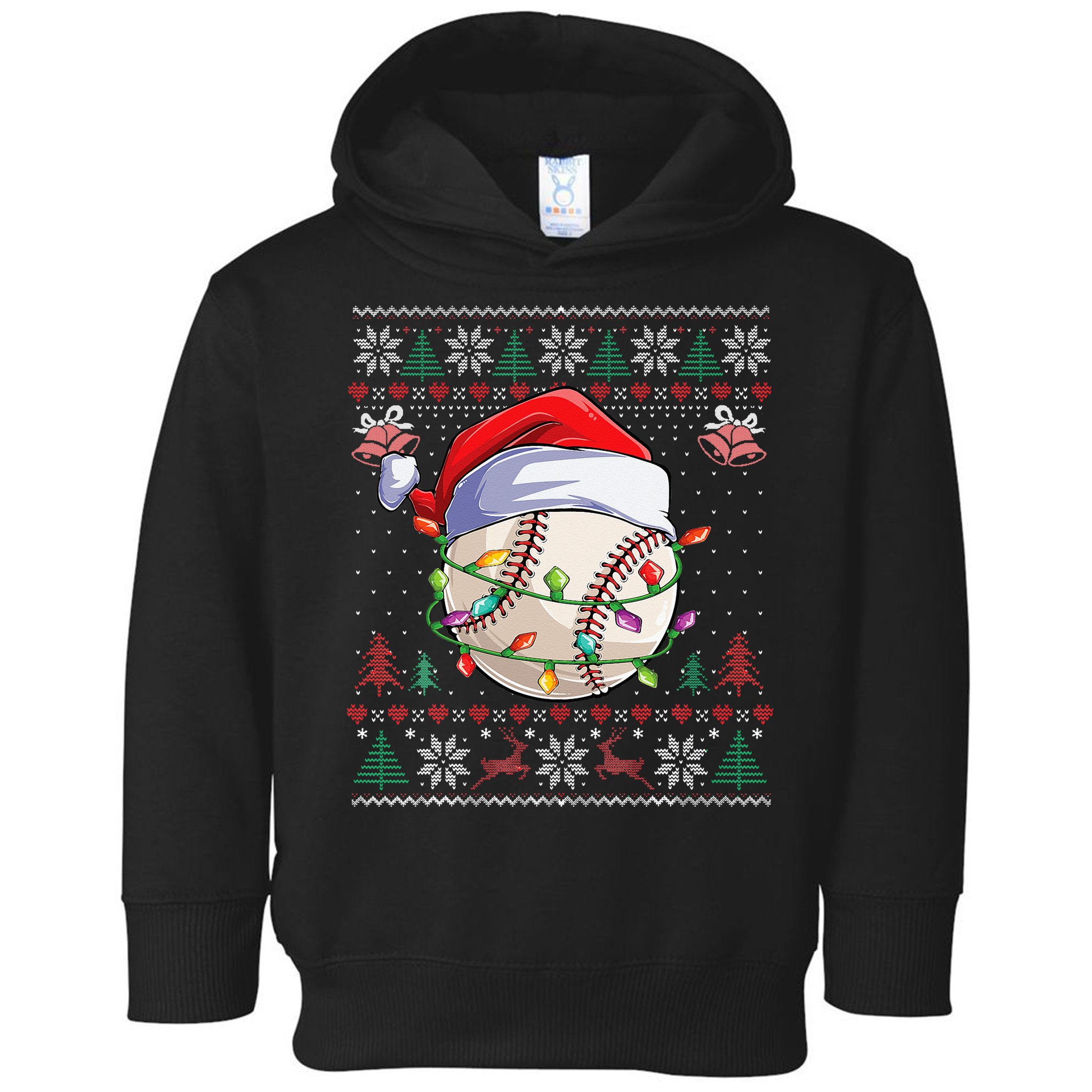 Baseball Christmas Ugly Sweater Funny Santa Sport Men Kids Toddler Hoodie