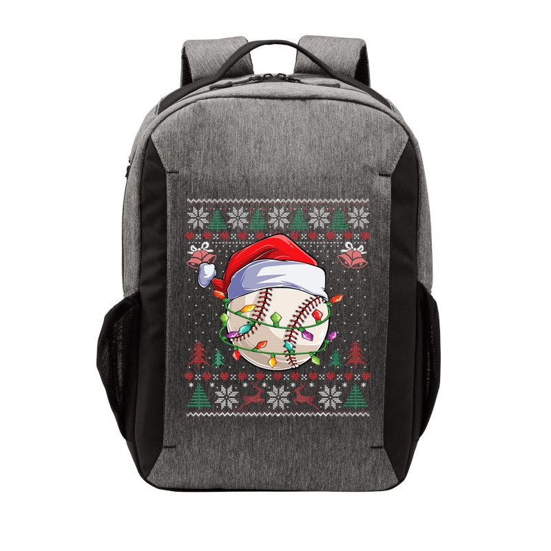 Baseball Christmas Ugly Sweater Funny Santa Sport Men Kids Vector Backpack