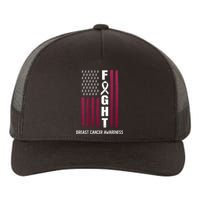 Breast Cancer Usa Flag Yupoong Adult 5-Panel Trucker Hat