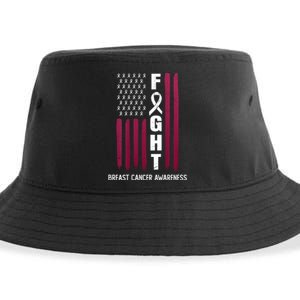 Breast Cancer Usa Flag Sustainable Bucket Hat