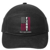 Breast Cancer Usa Flag 7-Panel Snapback Hat