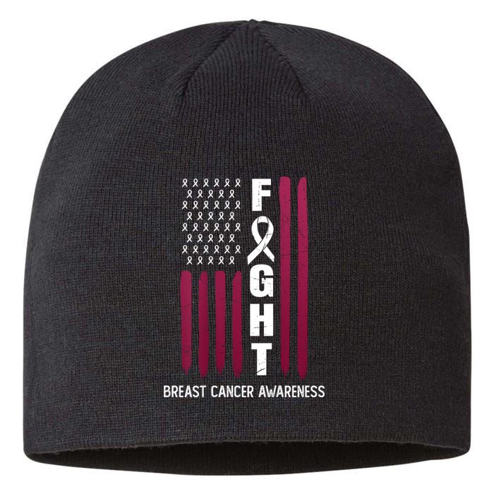 Breast Cancer Usa Flag Sustainable Beanie