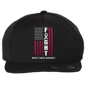 Breast Cancer Usa Flag Wool Snapback Cap