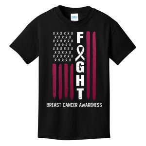 Breast Cancer Usa Flag Kids T-Shirt