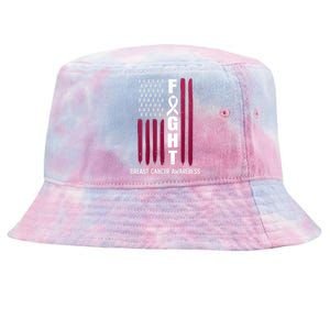 Breast Cancer Usa Flag Tie-Dyed Bucket Hat