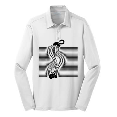 Black Cat Under The Blanket Cats Mom Cats Dad Silk Touch Performance Long Sleeve Polo