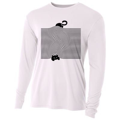 Black Cat Under The Blanket Cats Mom Cats Dad Cooling Performance Long Sleeve Crew