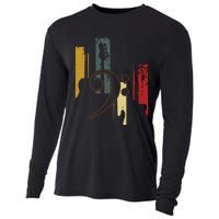 Bass Clef Vintage Bass Guitar Players Music Vintage Guitar Cooling Performance Long Sleeve Crew