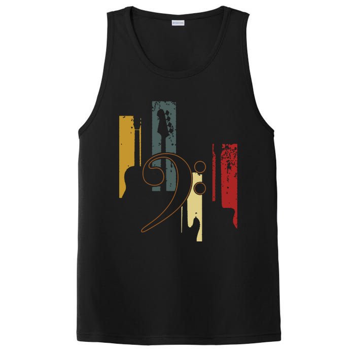 Bass Clef Vintage Bass Guitar Players Music Vintage Guitar PosiCharge Competitor Tank