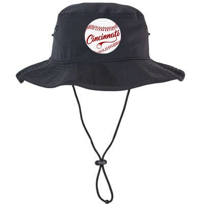 Baseball Cincinnati Vintage Ball Red Seam National Pastime Bucket Hat