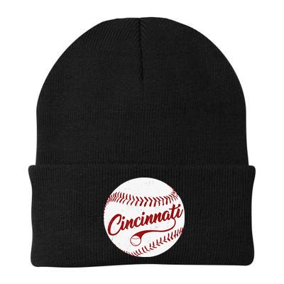 Baseball Cincinnati Vintage Ball Red Seam National Pastime Beanie