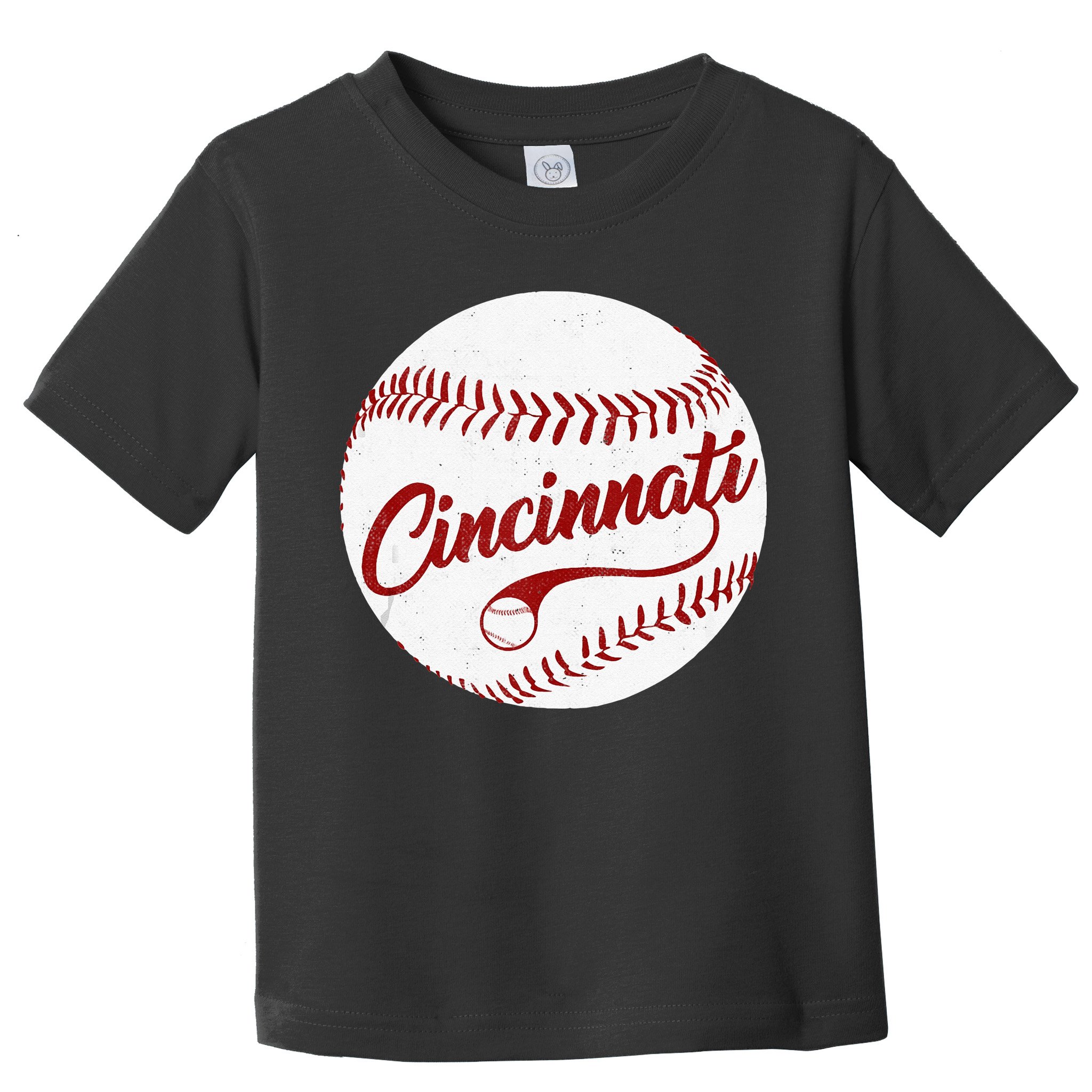 Baseball Cincinnati Vintage Ball Red Seam National Pastime Toddler T-Shirt